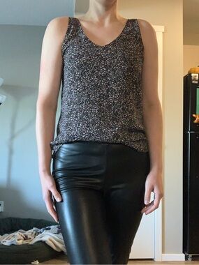 *2 for $20* RW&Co. Pink and Black Floral Sleeveless Top